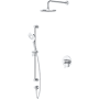 Riobel Nibi Pressure Balanced and Thermostatic Shower System with Shower Head, Hand Shower, Slide Bar, Shower Arm, Hose, and Valve Trim Chrome