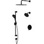 Riobel Nibi Pressure Balanced and Thermostatic Shower System with Shower Head, Hand Shower, Slide Bar, Shower Arm, Hose, and Valve Trim Black
