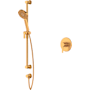 Riobel Nibi Pressure Balanced Shower System with Hand Shower, Slide Bar, Hose, and Valve Trim Brushed Gold