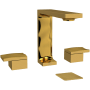 Riobel Reflet 1.2 GPM Widespread Bathroom Faucet with Pop-Up Drain Assembly Brushed Gold