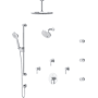 Riobel Riu Thermostatic Shower System with Shower Head, Hand Shower, Slide Bar, Bodysprays, Shower Arm, Hose, and Valve Trim Chrome