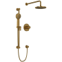 Riobel Riu Thermostatic Shower System with Shower Head and Hand Shower Brushed Gold