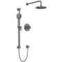 Riobel Riu Thermostatic Shower System with Shower Head and Hand Shower Brushed Nickel
