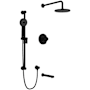 Riobel Riu Thermostatic Shower System with Shower Head and Hand Shower Black