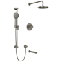 Riobel Riu Thermostatic Shower System with Shower Head and Hand Shower Brushed Nickel