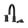 Riobel Arca Deck Mounted Roman Tub Filler with Built-In Diverter - Includes Hand Shower Black
