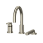 Riobel Arca Deck Mounted Roman Tub Filler with Built-In Diverter - Includes Hand Shower Brushed Nickel