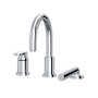 Riobel Arca Deck Mounted Roman Tub Filler with Built-In Diverter - Includes Hand Shower Chrome