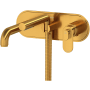 Riobel Arca Wall Mounted Tub Filler with Built-In Diverter - Includes Hand Shower Brushed Gold
