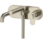 Riobel Arca Wall Mounted Tub Filler with Built-In Diverter - Includes Hand Shower Brushed Nickel