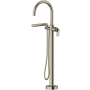 Riobel Arca Floor Mounted Tub Filler with Built-In Diverter - Includes Hand Shower Brushed Nickel