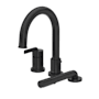 Riobel Authentica Deck Mounted Roman Tub Filler with Built-In Diverter - Includes Hand Shower Black