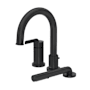 Riobel Authentica Deck Mounted Roman Tub Filler with Built-In Diverter - Includes Hand Shower Black