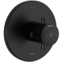 Riobel Edge Two Independent and One Shared Function Thermostatic Valve Trim Only with Single Cross Handle and Integrated Diverter - Less Rough In Black