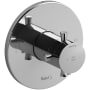 Riobel Edge Two Independent Function Thermostatic Valve Trim Only with Single Cross Handle and Integrated Diverter - Less Rough In Chrome