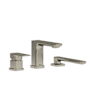 Riobel Equinox Deck Mounted Roman Tub Filler with Built-In Diverter - Includes Hand Shower Brushed Nickel