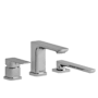Riobel Equinox Deck Mounted Roman Tub Filler with Built-In Diverter - Includes Hand Shower Chrome