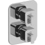 Riobel Equinox Six Function Thermostatic Valve Trim Only with Dual Lever Handles and Integrated Diverter - Less Rough In Chrome