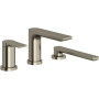 Riobel Fresk Deck Mounted Roman Tub Filler with Built-In Diverter - Includes Hand Shower Brushed Nickel