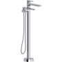 Riobel Fresk Floor Mounted Thermostatic Tub Filler with Built-In Diverter - Includes Hand Shower Chrome