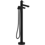 Riobel GS Floor Mounted Thermostatic Tub Filler with Built-In Diverter - Includes Hand Shower Black