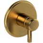 Riobel Momenti Three Independent, Two Shared Function Thermostatic Valve Trim Only with Single Lever Handle and Integrated Diverter - Less Rough In Brushed Gold