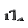 Riobel Nibi Deck Mounted Roman Tub Filler with Built-In Diverter - Includes Hand Shower Black
