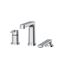 Riobel Nibi Deck Mounted Roman Tub Filler with Built-In Diverter - Includes Hand Shower Chrome