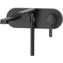 Riobel Nibi Wall Mounted Tub Filler with Built-In Diverter - Includes Hand Shower Black