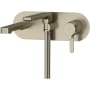 Riobel Nibi Wall Mounted Tub Filler with Built-In Diverter - Includes Hand Shower Brushed Nickel