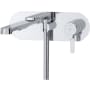 Riobel Nibi Wall Mounted Tub Filler with Built-In Diverter - Includes Hand Shower Chrome