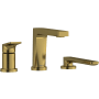 Riobel Ode Deck Mounted Roman Tub Filler with Built-In Diverter - Includes Hand Shower Brushed Gold