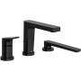 Riobel Ode Deck Mounted Roman Tub Filler with Built-In Diverter - Includes Hand Shower Black