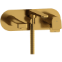 Riobel Ode Wall Mounted Tub Filler with Built-In Diverter - Includes Hand Shower Brushed Gold