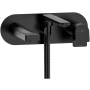 Riobel Ode Wall Mounted Tub Filler with Built-In Diverter - Includes Hand Shower Black