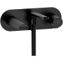 Riobel Parabola Wall Mounted Tub Filler with Built-In Diverter - Includes Hand Shower Black