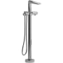 Riobel Parabola Floor Mounted Thermostatic Tub Filler with Built-In Diverter - Includes Hand Shower Chrome