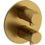 Riobel Parabola Six Function Thermostatic Valve Trim Only with Dual Knob Handles and Integrated Diverter - Less Rough In Brushed Gold