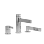Riobel Paradox Deck Mounted Roman Tub Filler with Built-In Diverter - Includes Hand Shower Chrome