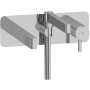 Riobel Paradox Wall Mounted Tub Filler with Built-In Diverter - Includes Hand Shower Chrome