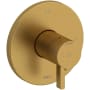 Riobel Paradox Two Independent and One Shared Function Thermostatic Valve Trim Only with Single Lever Handle and Integrated Diverter - Less Rough In Brushed Gold