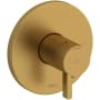 Riobel Paradox Two Independent Function Thermostatic Valve Trim Only with Single Lever Handle and Integrated Diverter - Less Rough In Brushed Gold