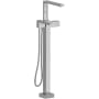 Riobel Reflet Floor Mounted Thermostatic Tub Filler with Built-In Diverter - Includes Hand Shower Chrome