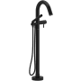 Riobel Riu Floor Mounted Thermostatic Tub Filler with Built-In Diverter - Includes Hand Shower Black