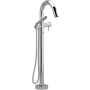 Riobel Riu Floor Mounted Thermostatic Tub Filler with Built-In Diverter - Includes Hand Shower Chrome
