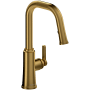 Riobel Trattoria 1.5 GPM Single Hole Pull Down Kitchen Faucet Brushed Gold