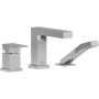Riobel Kubik Deck Mounted Roman Tub Filler with Built-In Diverter - Includes Hand Shower Chrome