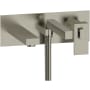 Riobel Kubik Wall Mounted Tub Filler with Built-In Diverter - Includes Hand Shower Brushed Nickel