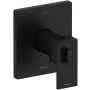 Riobel Kubik Two Independent and One Shared Function Thermostatic Valve Trim Only with Single Lever Handle and Integrated Diverter - Less Rough In Black