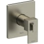 Riobel Kubik Two Independent and One Shared Function Thermostatic Valve Trim Only with Single Lever Handle and Integrated Diverter - Less Rough In Brushed Nickel